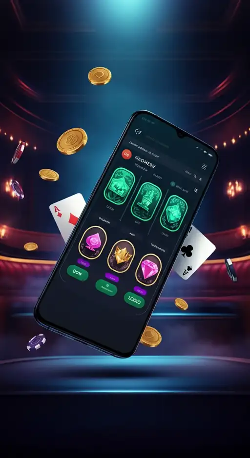 Interface utilisateur de Roobet Casino sur mobile montrant les jeux en direct et les slots